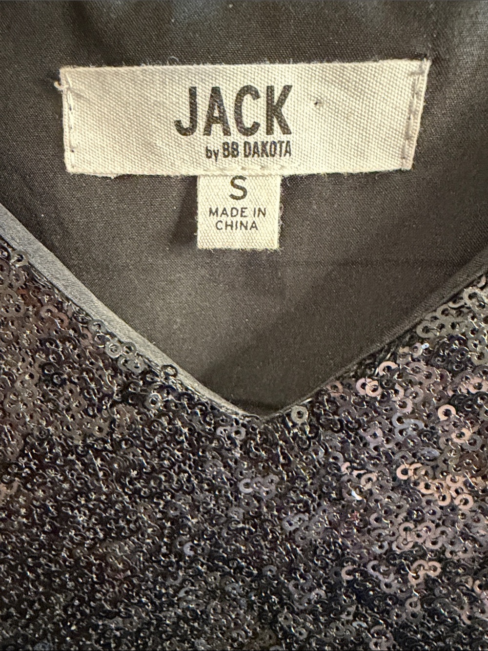 JACK by BB Dakota Black Sequin Mini Dress Cami Slip Dress SIZE SMALL - Picture 3 of 8